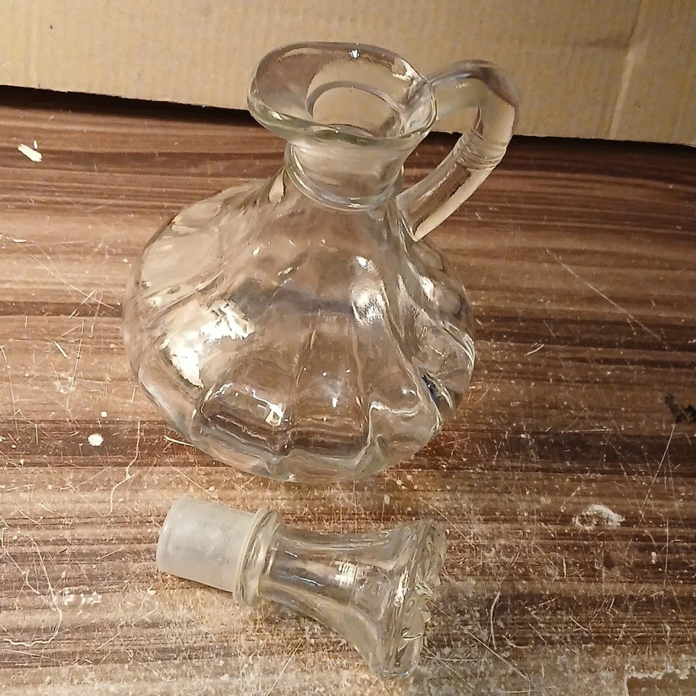 Vintage Anchor Hocking Vinegar Oil Cruet Bottle Clear Glass